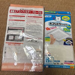 エアコンフィルター フローラルの香り 4枚入 & ホコリとりフィルター 30cm 5枚入