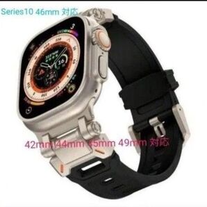 Apple watch ベルト アップル ウォッチ バンド チタンメタルヘッド シリコン 42 44 45 46 49mm 新品