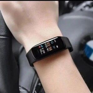 スマートウォッチ 血圧計/歩数計/心拍計 ブレスレット Android/iPhone対応 薄型 天候連動 男女兼用 新品 ブラック