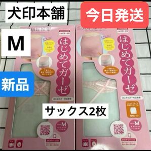 犬印 はじめてガーゼ妊婦帯 マタニティ Mサイズ 2枚 犬印本舗 妊婦帯 サックス2枚 腹巻タイプ 犬印本舗