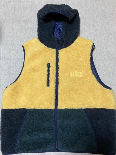 送料込み 新品 KITH SHERPA VEST HOODIE YELLOW M 日本未発売 ボア ベスト フリース Ronnie Fieg asics