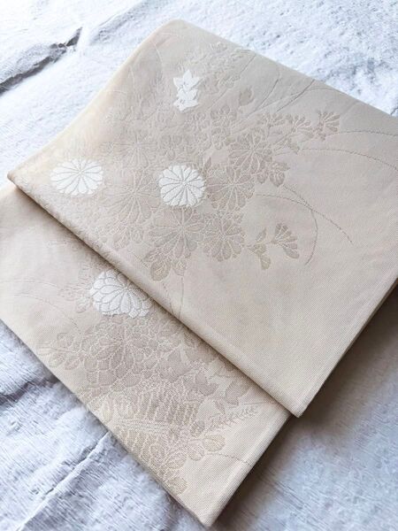 正絹 夏帯 袋帯 紗 夏の花かご