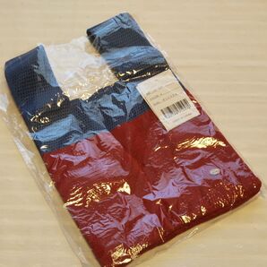 ★新品★メッシュバッグ ニットバック ネイビー/レッド 新品未使用