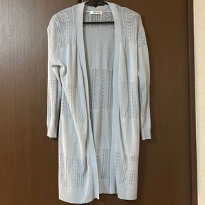 ロングカーディガン ライトブルーグレー