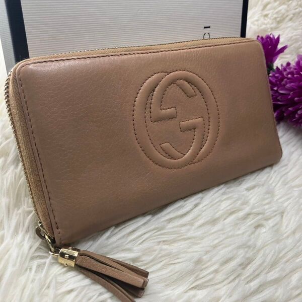 美品 GUCCI ラウンド 長財布 ソーホー インターロッキング GG