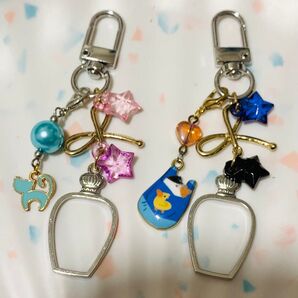 夏向け ハンドメイド チャーム キーホルダー 涼しげ キラキラ キレイメ