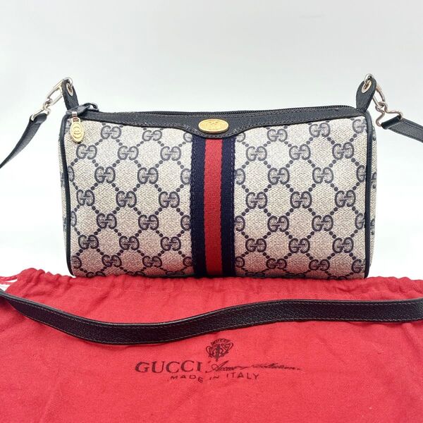 美品 付属品 GUCCI オールド グッチ ショルダーバッグ セカンドバッグ シェリーライン ggスプリーム 2way