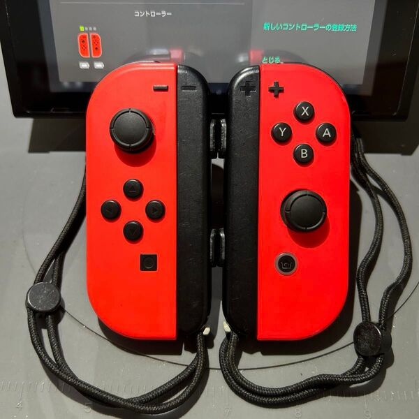 Nintendo Switch Joy-Con ニンテンドー スイッチ ジョイコン 正常動作品 ストラップ付き ネオンレッド