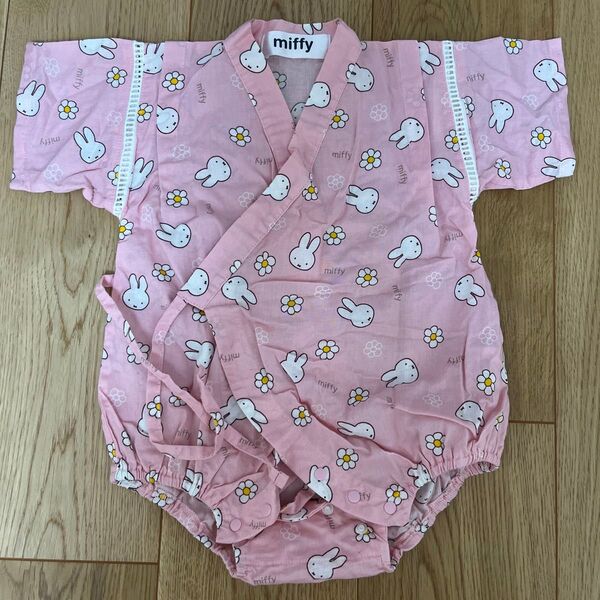 miffy ピンク 甚平風ベビー服 ロンパース甚平 80㎝ 子供甚平 女の子 お祭り 浴衣 キッズ