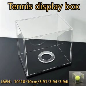アクリル製UVカット 底面ブラック ゴルフボール テニスボール 野球ボール コレクションケース 透明 10×10×10cm