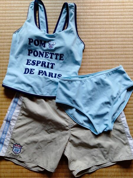POM PONETTE 水着3点セット 水色 160センチ ポムポネット 女の子