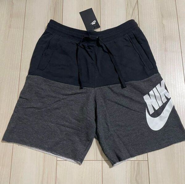 新品 NIKE ナイキ ハーフパンツ Sサイズ ブラック スウェット 黒グレー ショートパンツ ブラック