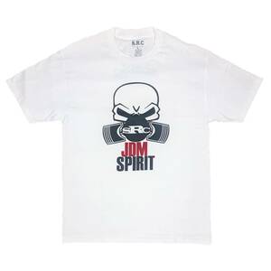 S.R.C エスアールシー JDM SPIRIT ドクロロゴ 半袖 Tシャツ（ホワイト）(XL) [並行輸入品]