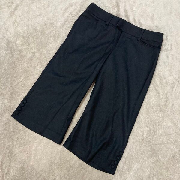 組曲 クロップドパンツ 黒 ブラック カシミヤ カシミヤ混 オンワード 大きいサイズ 3L オンワード樫山