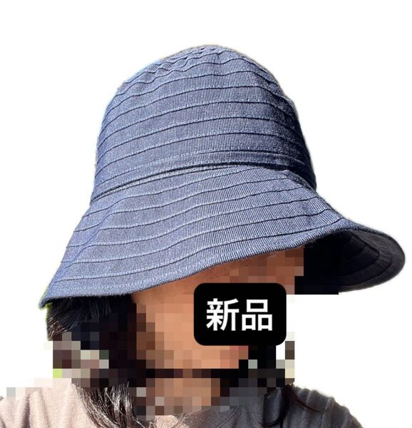 帽子 ハット ソフト帽子 紫外線対策 バケットハット 夏帽子 UV対策 ネイビー