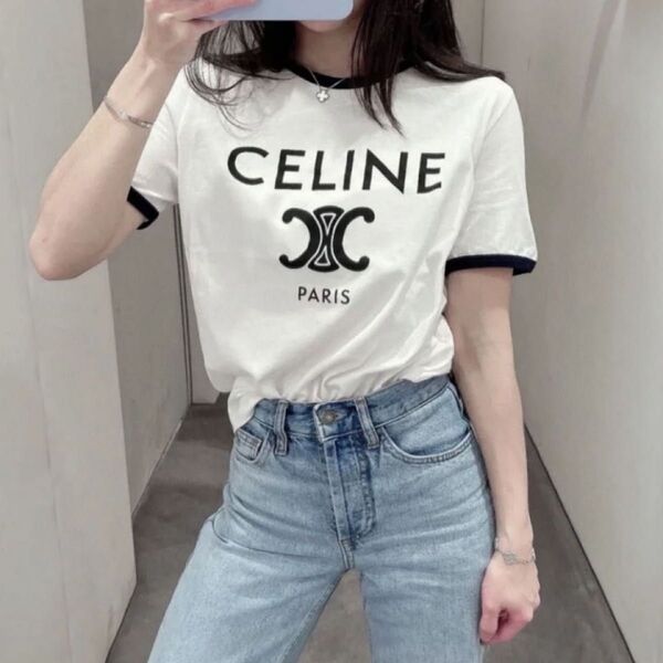 CELINE 新品タグ付き セリーヌ Tシャツ コットン ジャージー Mサイズ ホワイト 半袖 白