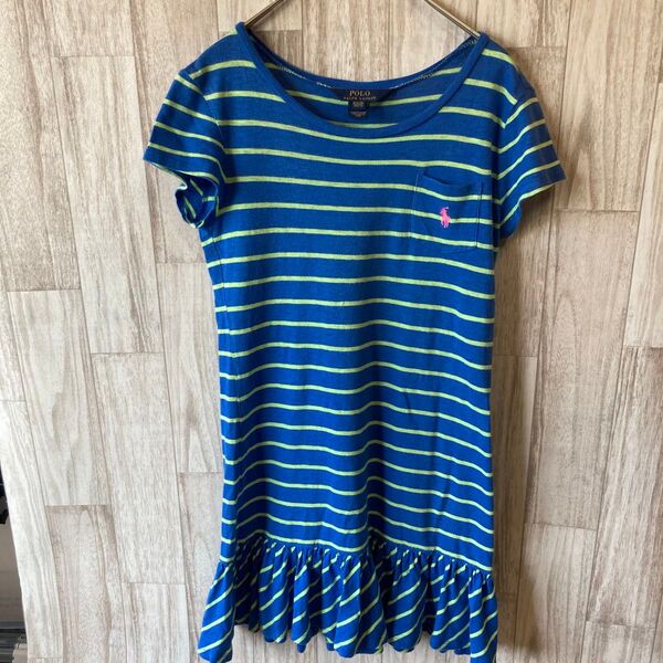 ポロラルフローレン ボーダー柄Tシャツワンピース 【140㎝】