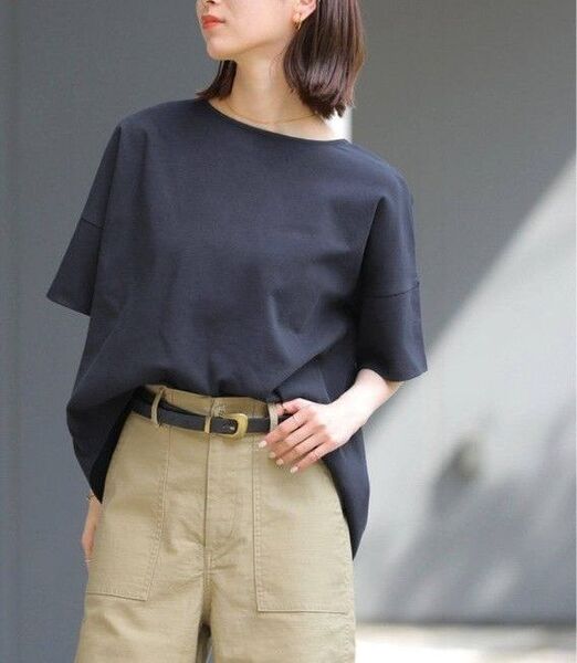 【新品タグ付き】JOURNAL STANDARD relume ◆ ADDICTポンチクルーネックタックプルオーバー ネイビー