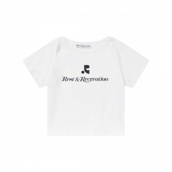 韓国 Rest&recreationショート丈 半袖 Tシャツ トップス 白