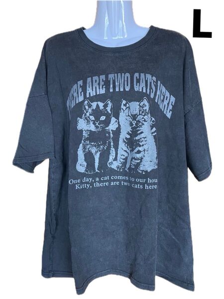 SHEIN プリントビッグTシャツ Lサイズ ブラック