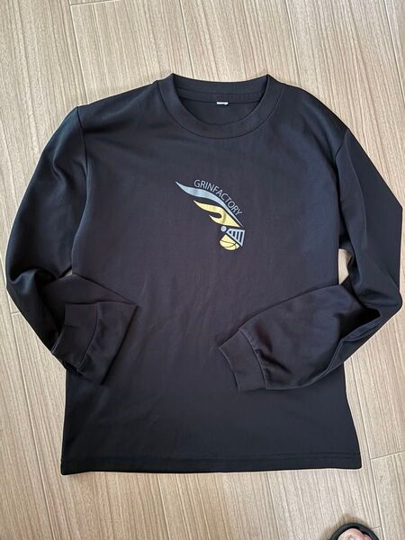 GRINE FACTORY ロンT 黒 ブラック 長袖Tシャツ プリントロゴ150くらい
