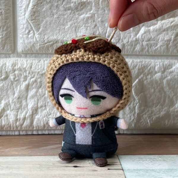 剣持刀也 にじぱぺっと にじさんじ にじぱぺ たこ焼き 被り物 ハンドメイド あみぐるみ ぬい活 ぬい服 10cm 推し活