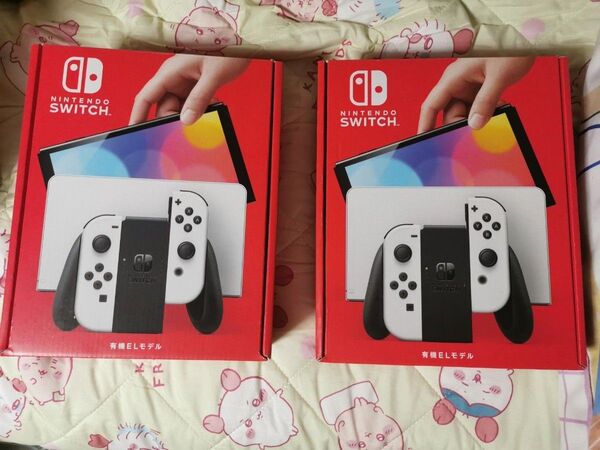 【2台】Nintendo Switch(有機ELモデル) Joy-Con(L)/(R) ホワイト スイッチ 本体【新品未開封】