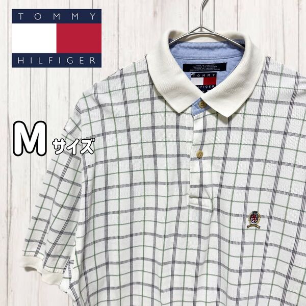 TOMMY HILFIGER トミーフィルガー チェック柄 ポロシャツ M ゴルフ