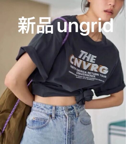 新品 新作 アングリッド ungrid tシャツ ツアーロゴルーズTee レディース チャコールグレー