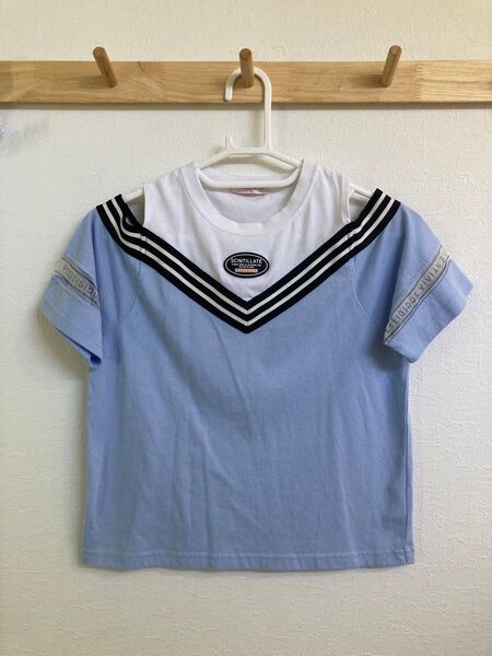 ライトオン 女の子 半袖Tシャツ 140cm オープンショルダー