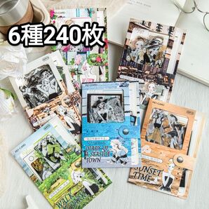 新!B79 ロマンスの出会い ステッカー コラージュ素材 PET シール