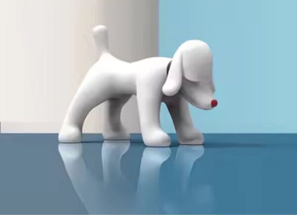 奈良美智 デザイン フィギュア 犬 白 レジン アート 置物