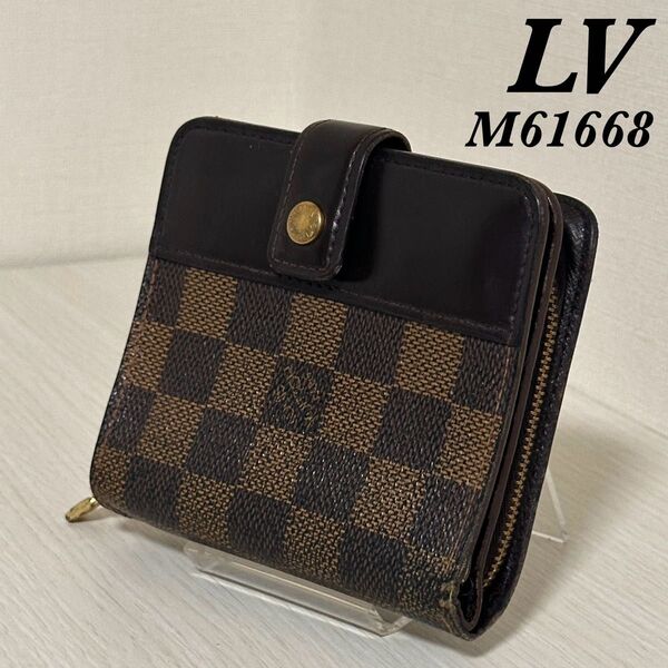 LOUIS VUITTON ルイヴィトン コンパクトジップ ダミエ 二つ折り財布