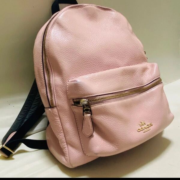 COACH コーチ リュック バックパック レザー ピンク