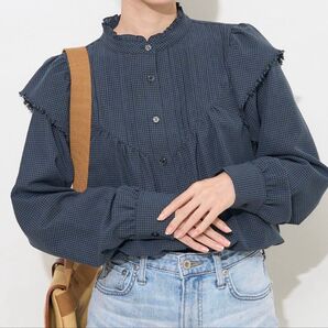 FREAK’S STORE フリークスストア チェック フリル ピンタックブラウス 新品タグ付