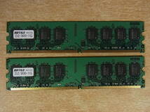 △B/417●バッファロー BUFFALO☆デスクトップパソコン用メモリ 1GB×2枚組☆PC2-6400 SDRAM DIMM☆D2/800-1G☆動作不明☆ジャンク_画像1