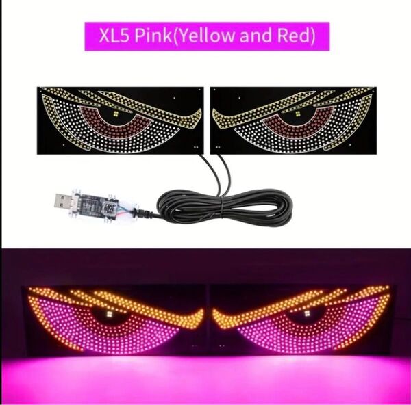 デビルアイ LEDライト パネル 2枚 XL5 pink(yellow & red) ピンク 黄 赤 デーモンアイ 悪魔の目 眼