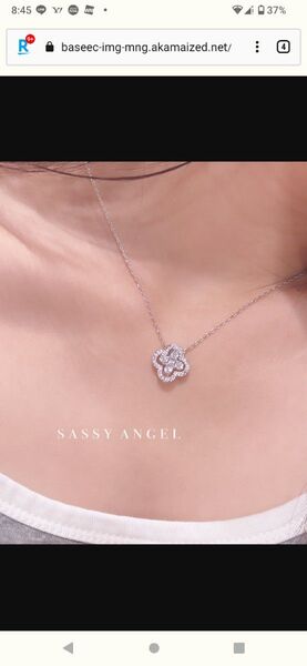 sassy angel クローバーフラワーネックレス シルバー