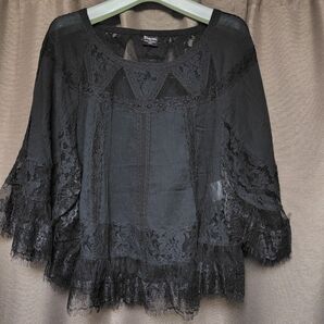 ダイアグラム グレースコンチネンタル 黒 レース ブラウス36 ブラウス