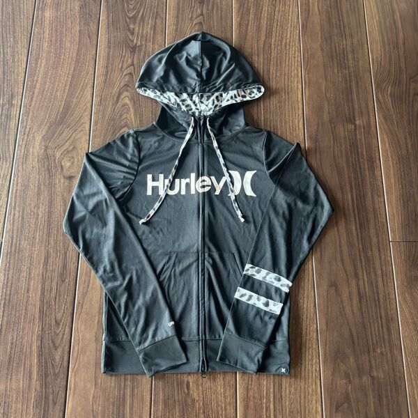極美品 Hurley ハーレー ラッシュガード パーカー ジャケット ブラック 水着