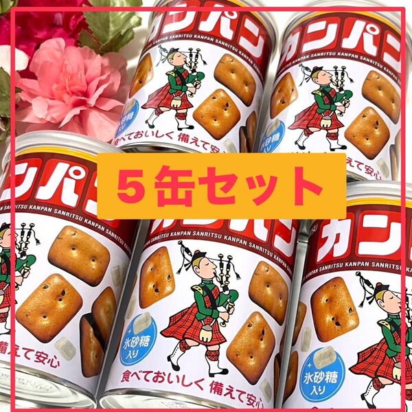 三立製菓 カンパン 缶入り(100g)5缶セット 非常食 長期保存 備蓄 おやつ