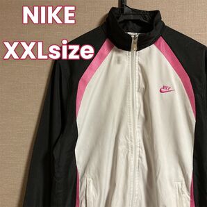 217 NIKE ナイキ ナイロンジャケット キッズ XXL ブラック ホワイト ウィンドブレーカー