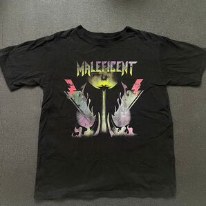 バンドT風 マレフィセント Tシャツ ディズニー ヴィランズ 黒 ユニセックスL
