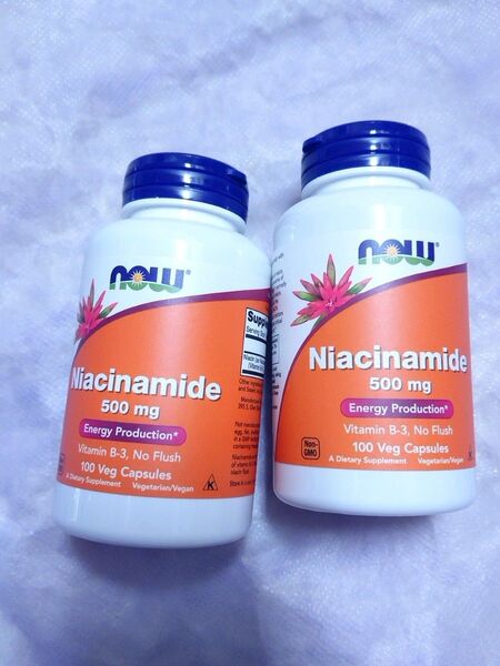 訳あり 2個セットナイアシンアミド 500mg ビタミンB3 100粒 NOW Foods ナウフーズ Niacinamide