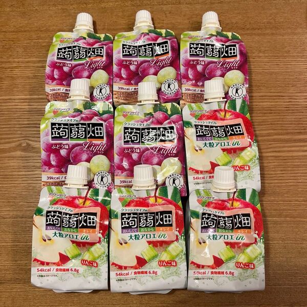 クラッシュタイプの蒟蒻畑 りんご ぶどう 9個