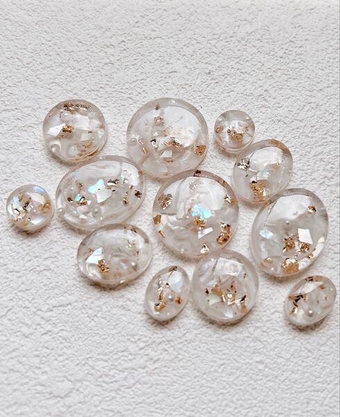No.31アクセサリーパーツ レジンカボション ホワイト クリア 夏 シェル