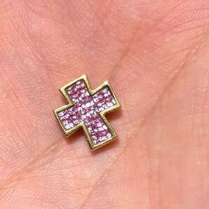 K18 ミステリーセッティング ピンクサファイア ペンダントトップ