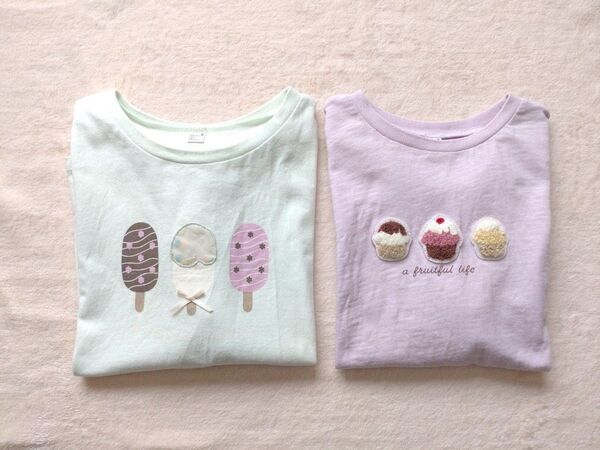 ★アプレレクール★140cm/スイーツ柄半袖Tシャツ2点セット★