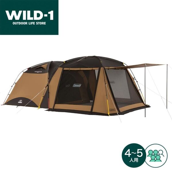 1回使用の美品、WILD-1別注コールマン タフスクリーン2ルームハウス/MDX ブラウン×ブラック