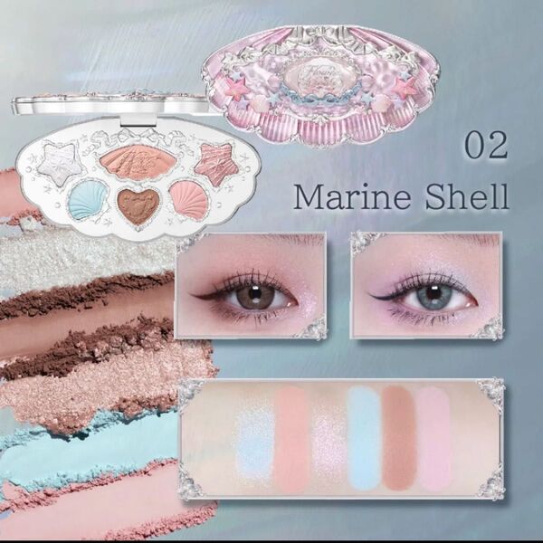 FlowerKnows フラワーノーズ シェルズジュエルコレクション アイシャドウパレット 02 Marine Shell